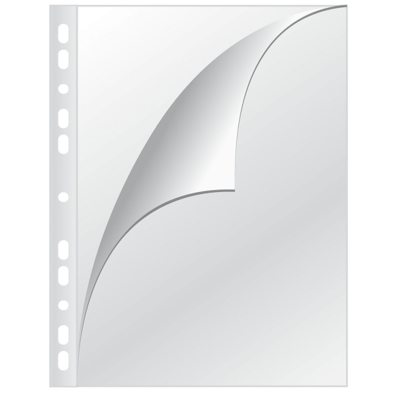 Koszulki na dokumenty Q-CONNECT, typ L, PP, A4, krystal, 150mikr., 100szt.