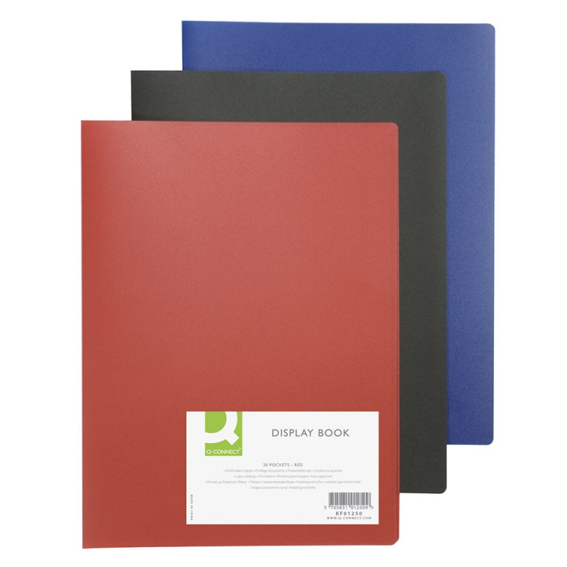 Teczka ofertowa Q-CONNECT, PP, A4, 380mikr., 20 koszulek, niebieska