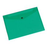 Teczka kopertowa Q-CONNECT zatrzask, PP, A4, 172mikr., transparentna zielona