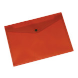 Teczka kopertowa Q-CONNECT zatrzask, PP, A4, 172mikr., transparentna czerwona