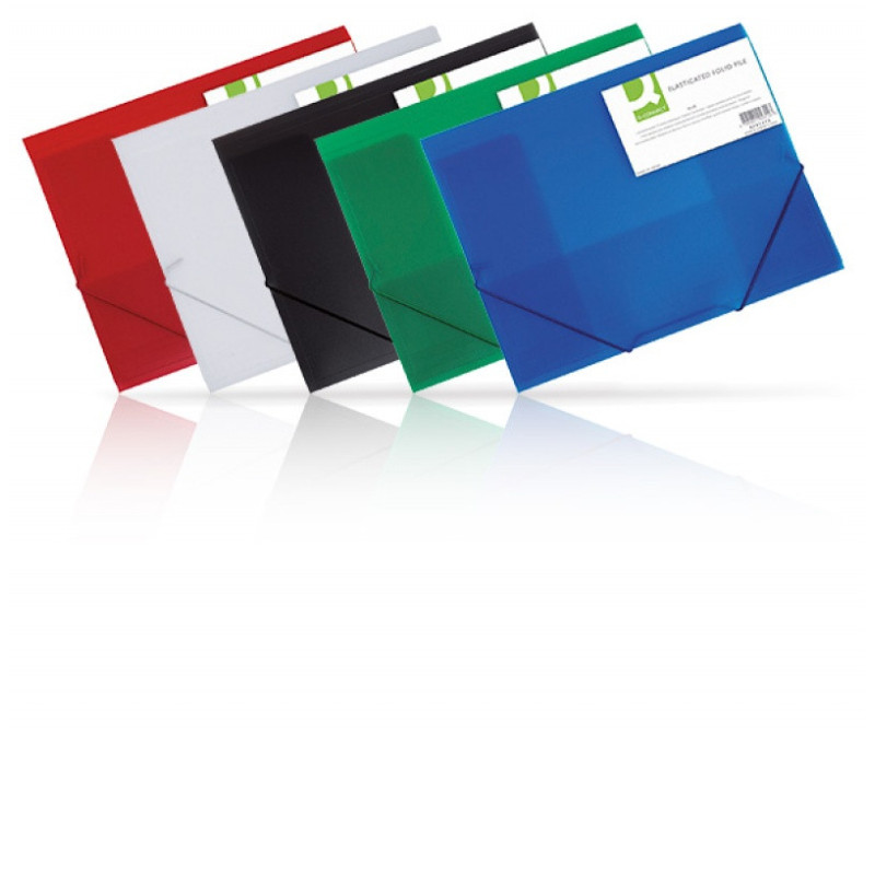 Teczka z gumką Q-CONNECT, PP, A4, 400mikr., 3-skrz., transparentna biała