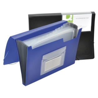 Teczka harm. z gumką Q-CONNECT, PP, A4, 12-przegr., czarna