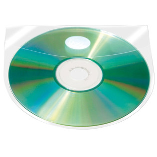 Kieszeń samoprzylepna Q-CONNECT, na 2-4 płyty CD/DVD, 127x127mm, 10szt.