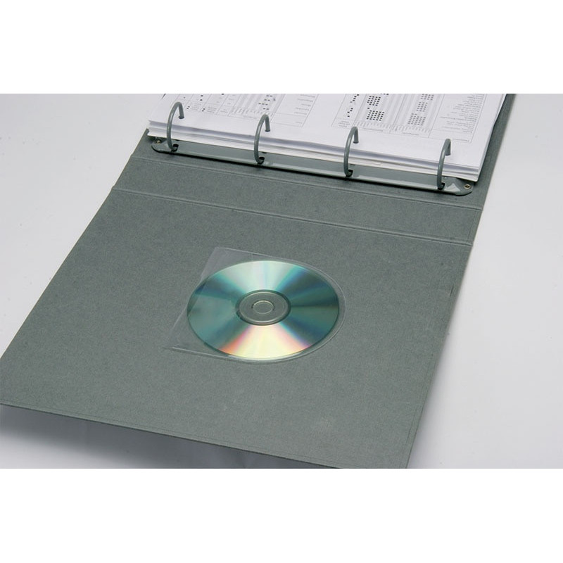 Kieszeń samoprzylepna Q-CONNECT, na 2-4 płyty CD/DVD, 127x127mm, 10szt.