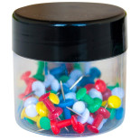 Pinezki beczułki Q-CONNECT, w plastikowym słoiku, 60szt., mix kolorów