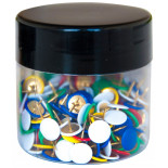 Pinezki klasyczne Q-CONNECT, w plastikowym słoiku, 300szt., mix kolorów