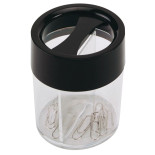 Pojemnik magn. na spinacze Q-CONNECT, duży, transparentny czarny