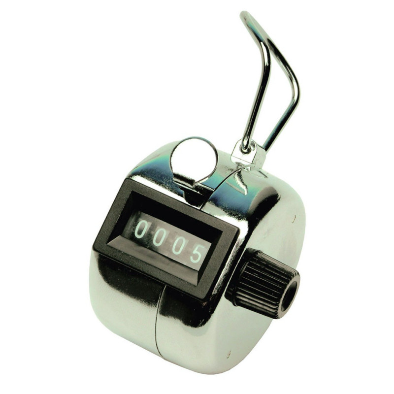 Licznik mechaniczny Q-CONNECT, klliker, ręczny, chrome, srebrny