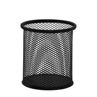 Pojemnik na długopisy Q-CONNECT Office Set, metalowy, czarny