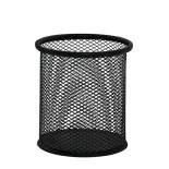 Pojemnik na długopisy Q-CONNECT Office Set, metalowy, czarny