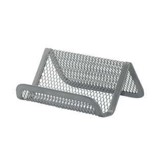 Stojak na wizytówki Q-CONNECT Office Set, metalowy, srebrny