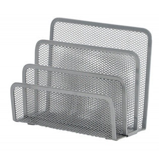 Sorter do korespondencji Q-CONNECT Office Set, metalowy, 3 przegrody, srebrny