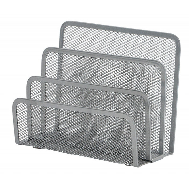 Sorter do korespondencji Q-CONNECT Office Set, metalowy, 3 przegrody, srebrny