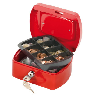 Kasetka na pieniądze Q-CONNECT, mała, 152x120x80mm, czerwona