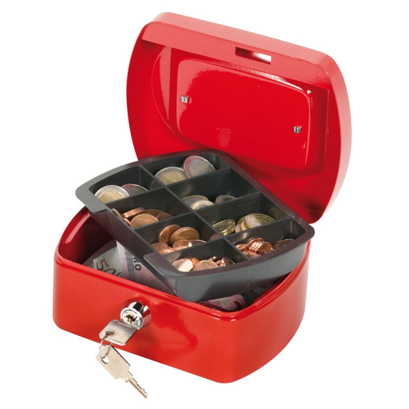 Kasetka na pieniądze Q-CONNECT, mała, 152x120x80mm, czerwona