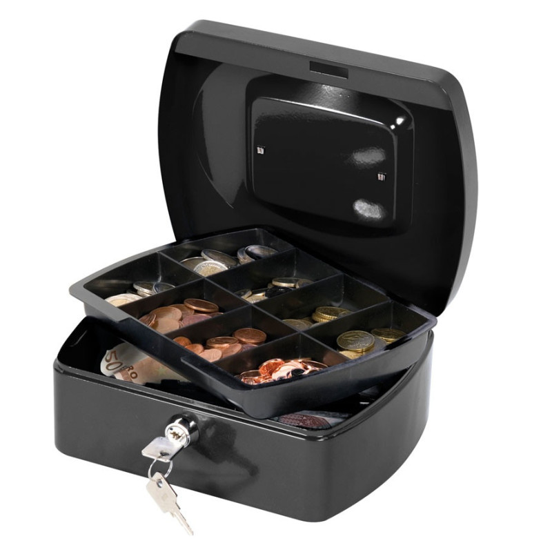 Kasetka na pieniądze Q-CONNECT, średnia, 205x160x90mm, czarna