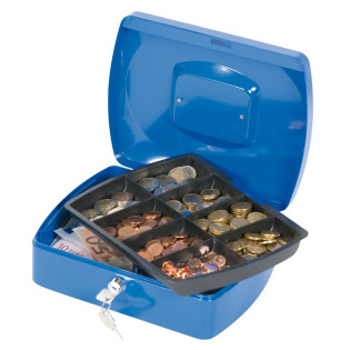 Kasetka na pieniądze Q-CONNECT, duża, 255x200x90mm, niebieski