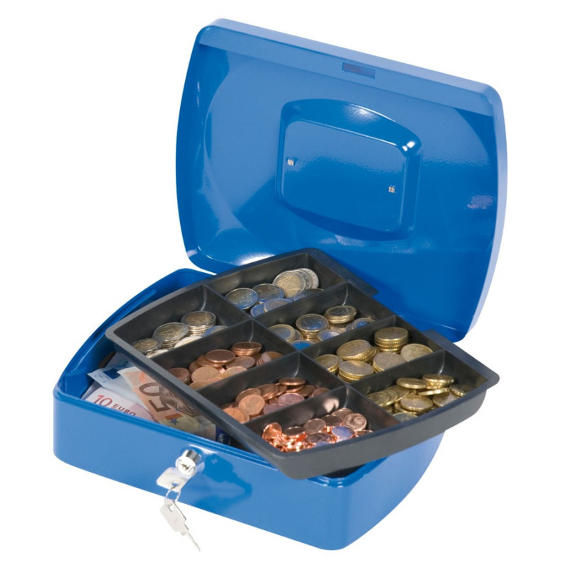 Kasetka na pieniądze Q-CONNECT, duża, 255x200x90mm, niebieski