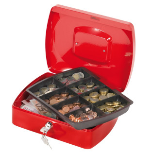 Kasetka na pieniądze Q-CONNECT, duża, 255x200x90mm, czerwona