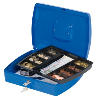 Kasetka na pieniądze Q-CONNECT, ekstra duża, 330x235x90mm, niebieska