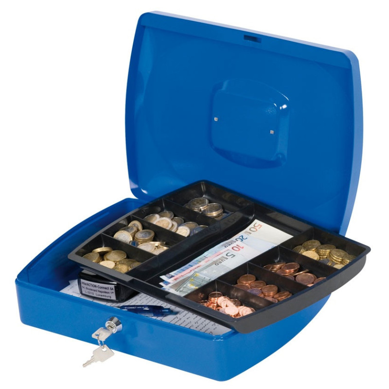 Kasetka na pieniądze Q-CONNECT, ekstra duża, 330x235x90mm, niebieska