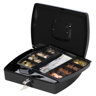 Kasetka na pieniądze Q-CONNECT, ekstra duża, 330x235x90mm, czarna