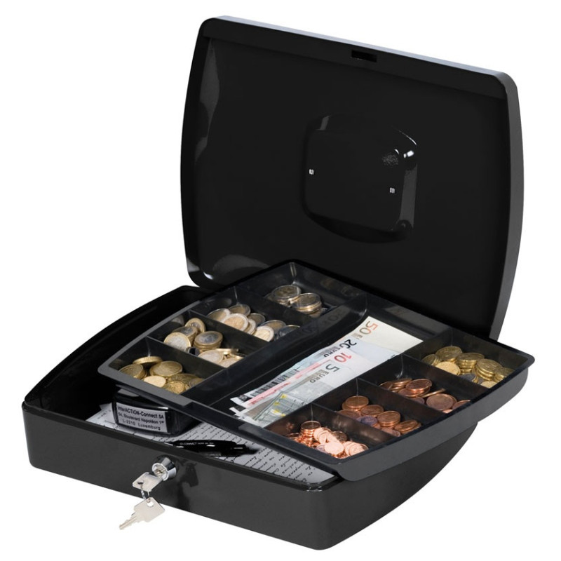 Kasetka na pieniądze Q-CONNECT, ekstra duża, 330x235x90mm, czarna