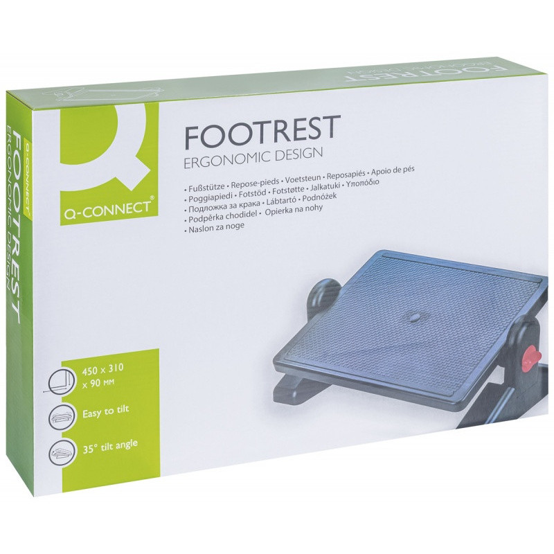 Podnóżek Q-CONNECT, z regulacją (x2), 450x310mm, czarny