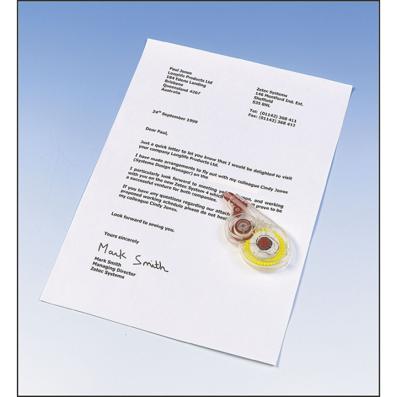 Korektor w taśmie Q-CONNECT, myszka, jednorazowy, 5mmx8m, zawieszka