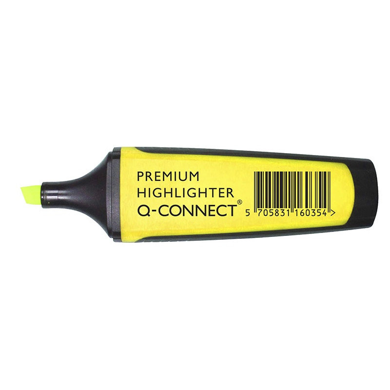 Zakreślacz fluor. Q-CONNECT Premium, 2-5mm (linia), gumowana rękojeść, żółty