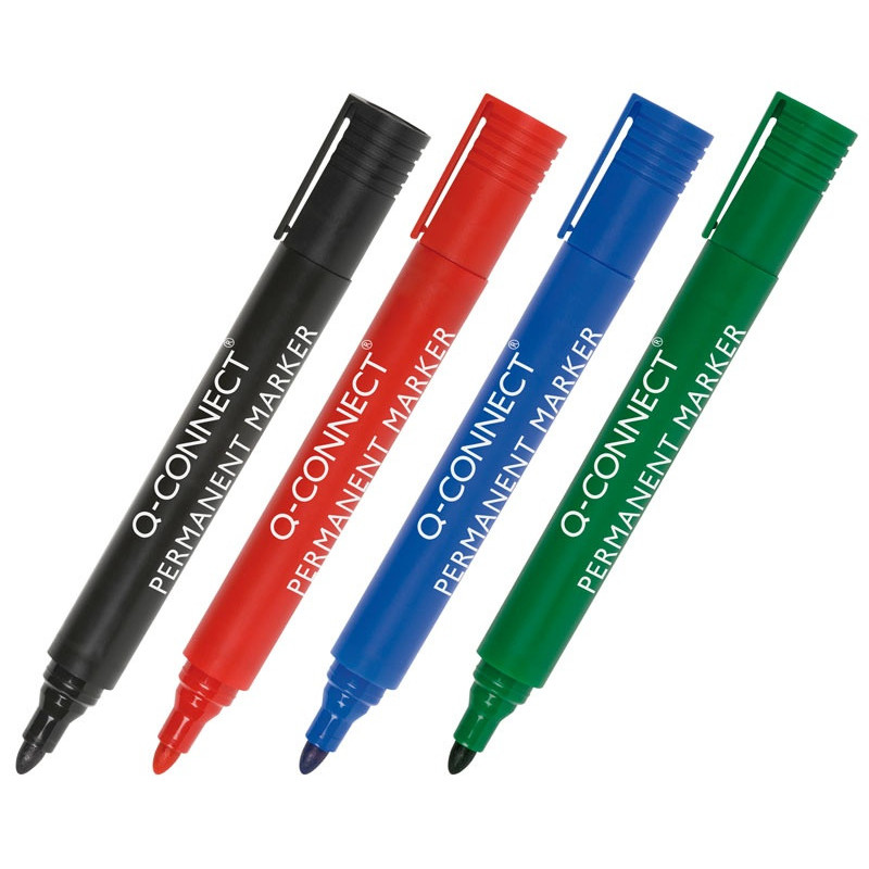 Marker permanentny Q-CONNECT, okrągły, 2-3mm (linia), czerwony