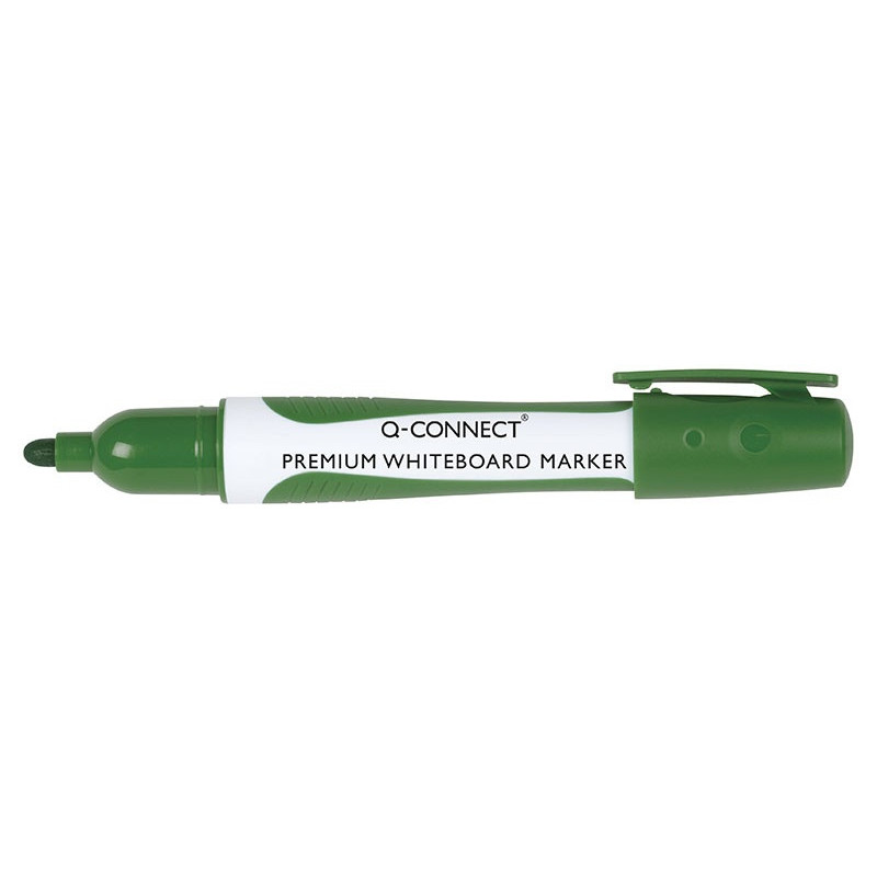 Marker do tablic Q-CONNECT Premium, gum. rękojeść, okrągły, 2-3mm (linia), zielony