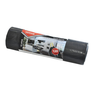 Worki na śmieci domowe z taśmą OFFICE PRODUCTS, super mocne (LDPE), 120l, 10szt., czarne