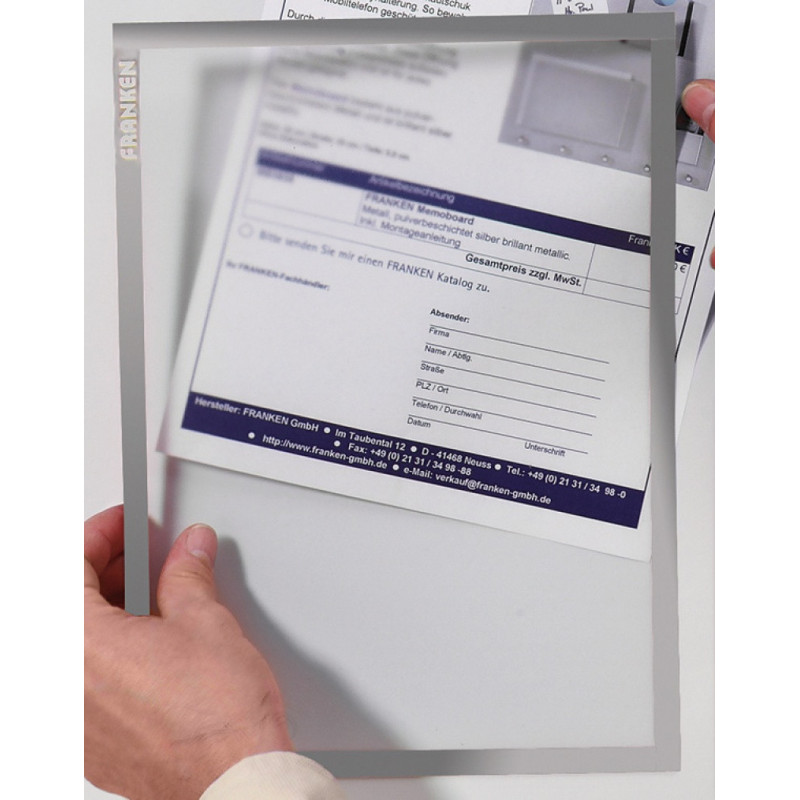 Ramka magnetyczna FRANKEN, A4, szara