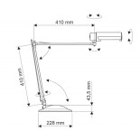 Lampka energooszczędna na biurko MAULoffice, 20W, mocowana zaciskiem, srebrno-czarna