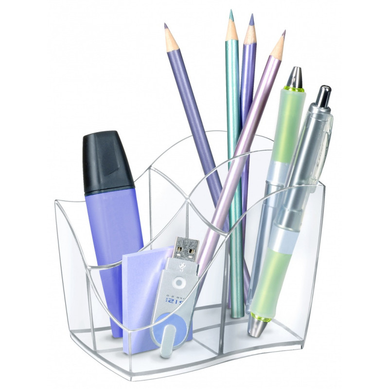 Przybornik na biurko CEP Ellypse, przeźroczysty