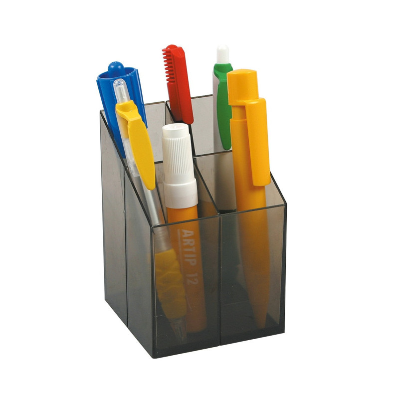 Przybornik na biurko ICO, z przegrodami, czarny