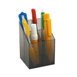 Przybornik na biurko ICO, z przegrodami, czarny