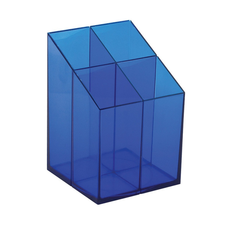 Przybornik na biurko ICO, z przegrodami, niebieski