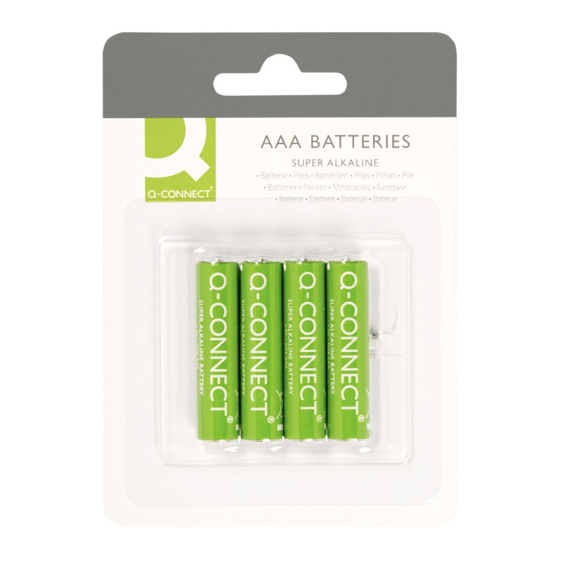 Baterie super-alkaliczne Q-CONNECT AAA, LR03, 1,5V, 4szt.