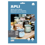 Etykiety uniwersalne APLI, 25,4x10mm, zaokrąglone, białe 10 ark.
