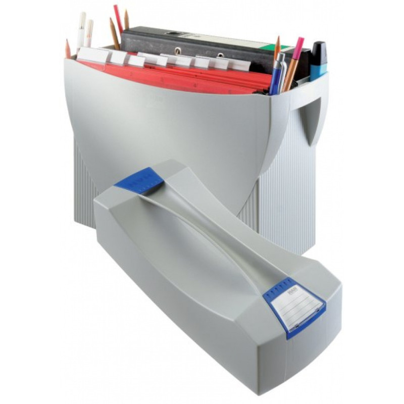 Pojemnik na teczki zawieszkowe HAN Swing Plus, polistyren, A4, z wiekiem, szary