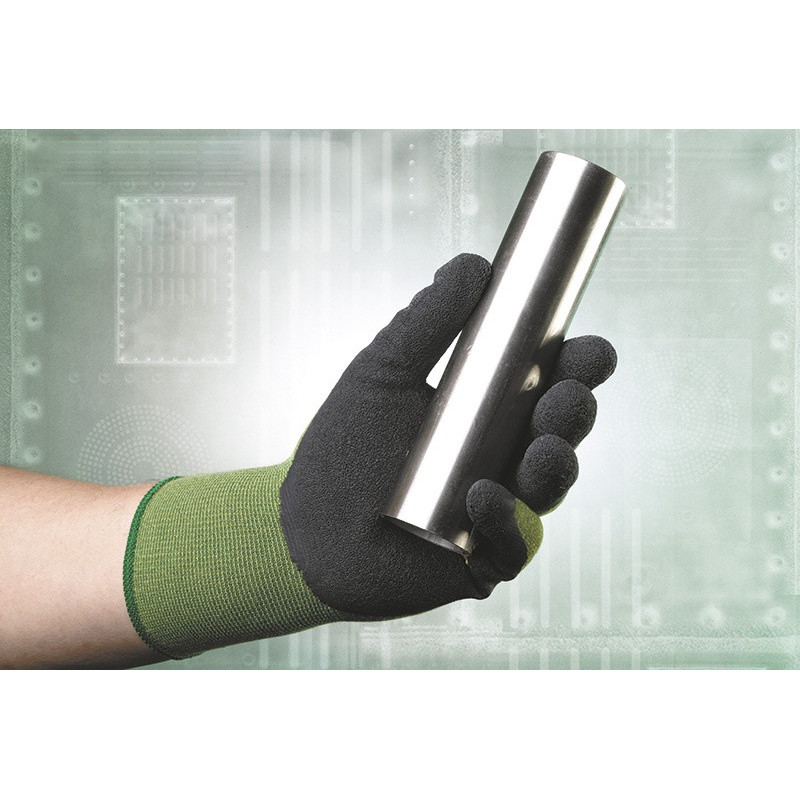 Rękawice Virdis, montażowe, nylon+lateks, rozm. 10, zielono-czarny