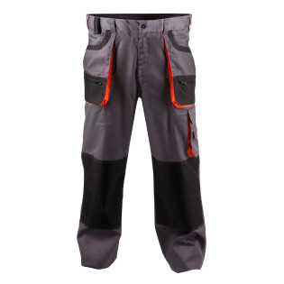 Spodnie ekon. Chris (BE-01-003), bawełna/poliester, rozm. 54, szaro-pomarańczowe