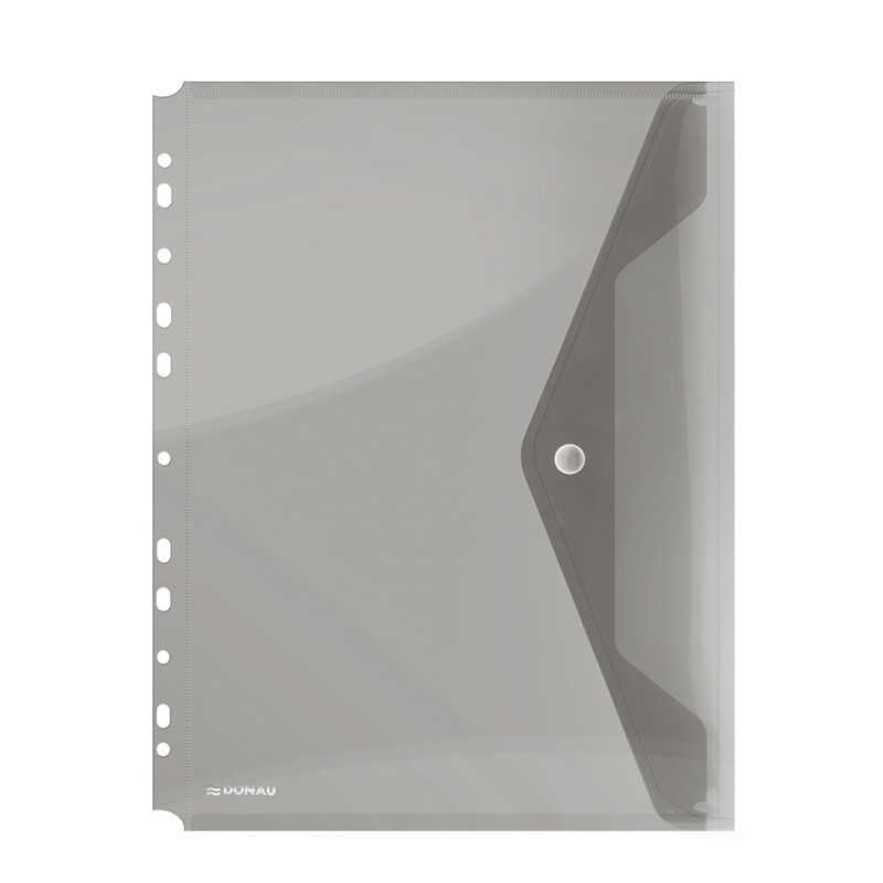 Teczka kopertowa DONAU zatrzask, PP, A4, 200mikr., z europerforacją, dymna