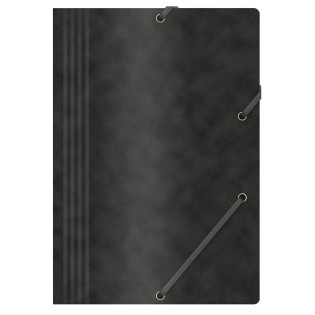 Teczka z gumką OFFICE PRODUCTS, preszpan, A4, 390gsm, 3-skrz., czarna
