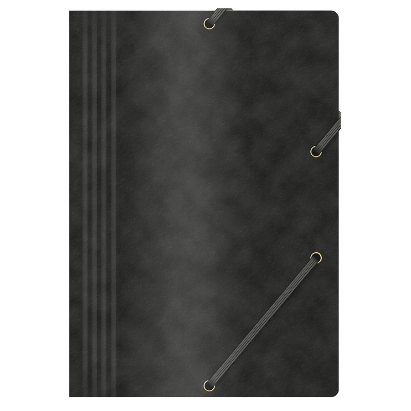 Teczka z gumką OFFICE PRODUCTS, preszpan, A4, 390gsm, 3-skrz., czarna