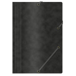 Teczka z gumką OFFICE PRODUCTS, preszpan, A4, 390gsm, 3-skrz., czarna