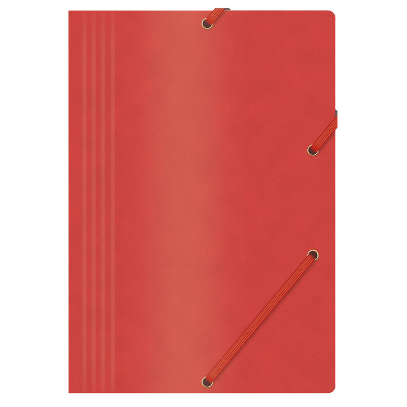Teczka z gumką OFFICE PRODUCTS, preszpan, A4, 390gsm, 3-skrz., czerwona