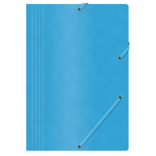 Teczka z gumką OFFICE PRODUCTS, preszpan, A4, 390gsm, 3-skrz., niebieska